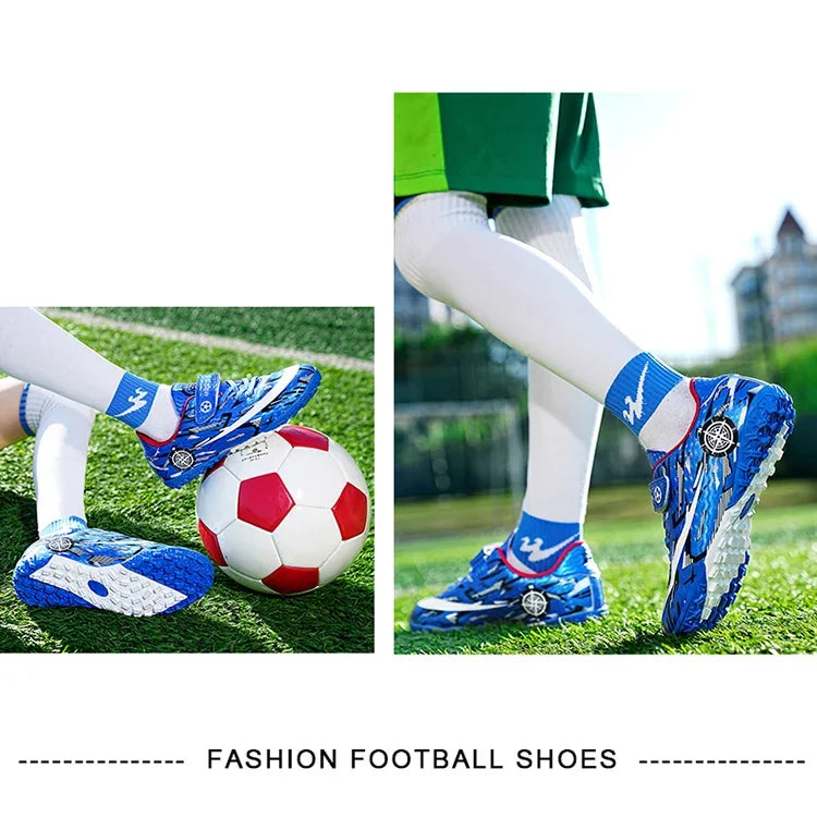 Boys Professional Football Training Shoes Running Sports Shoes Athletic Cleats Primary School Students Long Nails