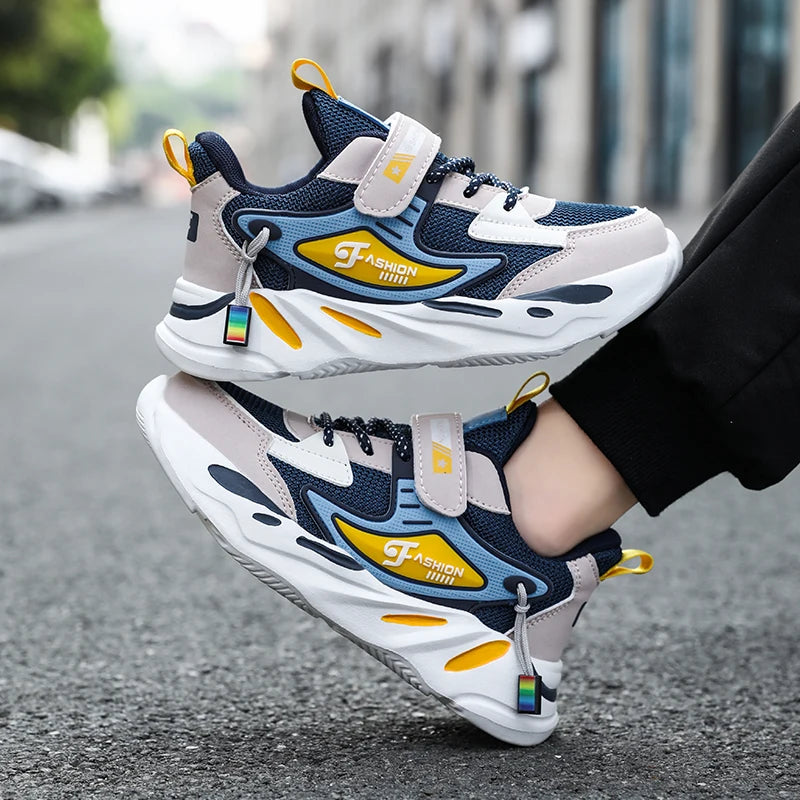 Children Sneakers for Boys Mesh Breathable Running Sports Shoes Kids Girls Flat Casual Shoes Big Size 40