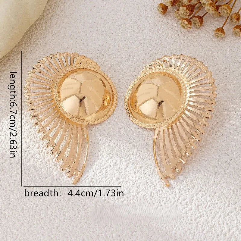 Circular Stitching Earrings with Irregular Hollow Lines Women Girls Gifts Fashion Jewelry Accessories Hot Sale Party Gift 2025