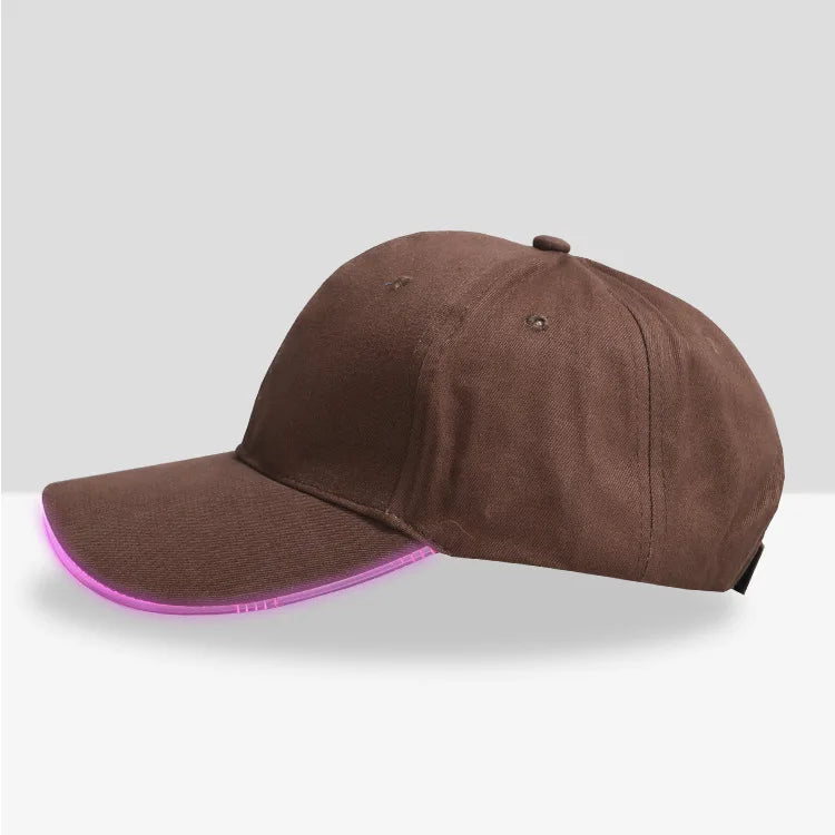 Fiber Optic Cap LED Hat with 7 Colors Luminous Glowing EDC Baseball Hats USB Charging Light Up Caps Performance Led Cap